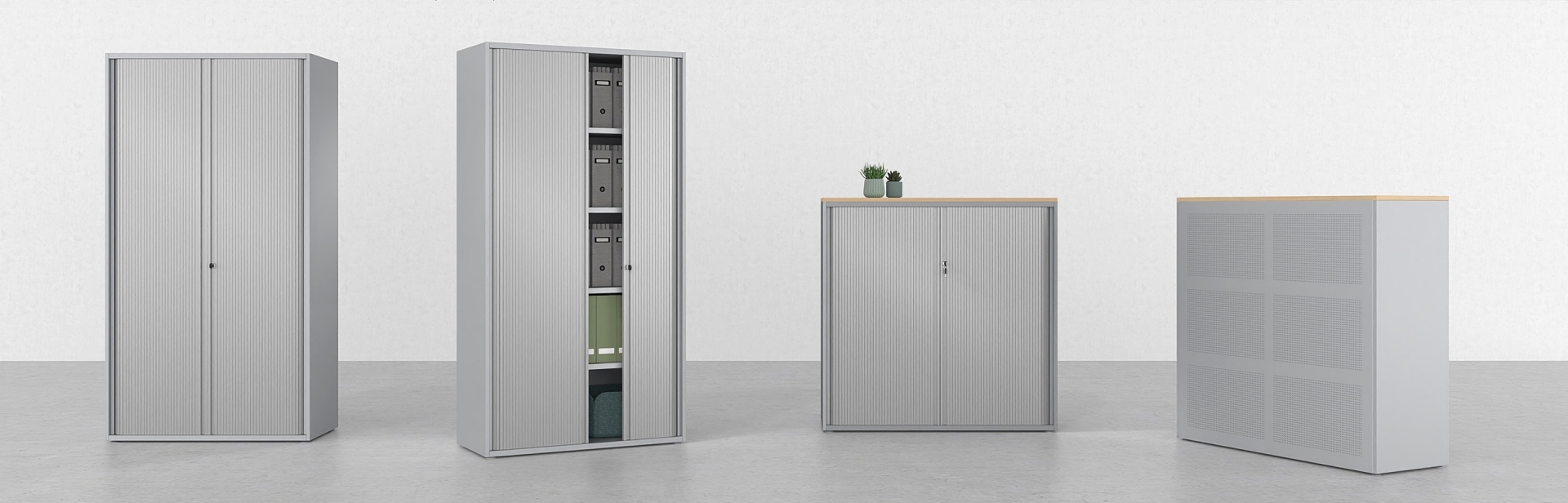 Armoires à rideaux en métal pour des espaces intérieurs